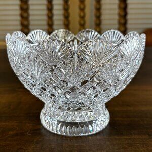 Imperial Crystals Clara 6" Bowl - 24% Hand Cut Lead Crystal - Scalloped & Footed